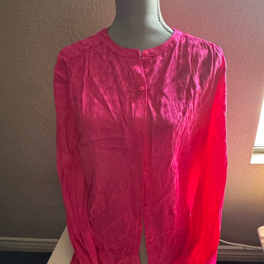 ON-34th Pink Leopard Print Blouse